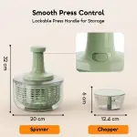 Oraimo GrateSpin 2 in 1 Stainless Salad Spinner & Chopper