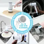 Oraimo Ultra Cleaner Scrubber Cordless 1.5H Runtime Electric Spin Brush with 5 Replacement Heads